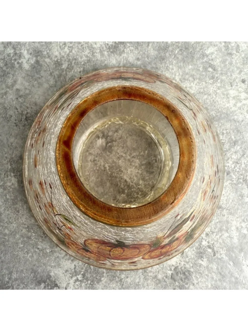Yankee Candle Jar Shade Crackle Glass Pumpkin & Autumn Leaves Fall 2012
